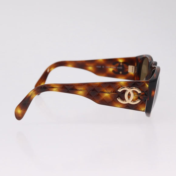 CHANEL Sunglasses plastic Brown CC Auth 205728M