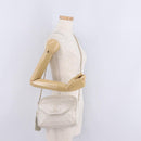 CHANEL Matelasse Chain Shoulder Bag Lamb Skin White Gold CC Auth 205734-28