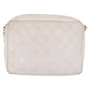 CHANEL Matelasse Chain Shoulder Bag Lamb Skin White Gold CC Auth 205734-3