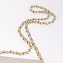 CHANEL Matelasse Chain Shoulder Bag Lamb Skin White Gold CC Auth 205734-9