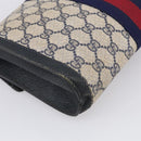 GUCCI GG Supreme Sherry Line Clutch Bag PVC Navy 84 01 006 Auth 205735-11