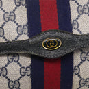 GUCCI GG Supreme Sherry Line Clutch Bag PVC Navy 84 01 006 Auth 205735-12
