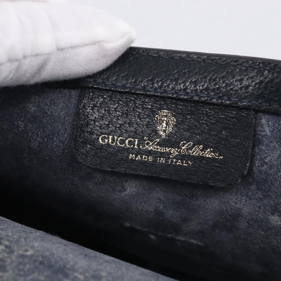GUCCI GG Supreme Sherry Line Clutch Bag PVC Navy 84 01 006 Auth 205735