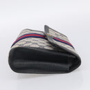 GUCCI GG Supreme Sherry Line Clutch Bag PVC Navy 84 01 006 Auth 205735-5