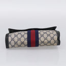 GUCCI GG Supreme Sherry Line Clutch Bag PVC Navy 84 01 006 Auth 205735-7