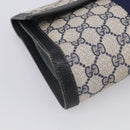 GUCCI GG Supreme Sherry Line Clutch Bag PVC Navy 84 01 006 Auth 205735-9