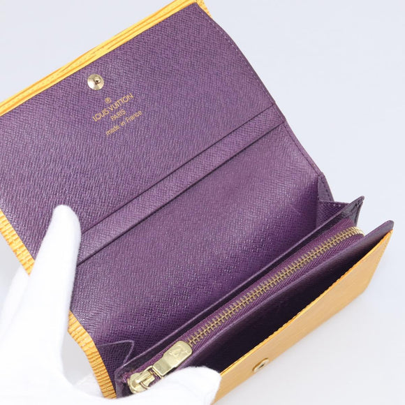 LOUIS VUITTON Epi Porte Monnaie Billets Tresor Wallet Yellow M63509 Auth 205739A