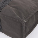 HERMES Her Line MM Hand Bag Canvas Gray Silver Auth 205800A-10