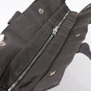 HERMES Her Line MM Hand Bag Canvas Gray Silver Auth 205800A-6