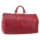 LOUIS VUITTON Epi Keepall 50 Boston Bag Red M42967 LV Auth 205802A-1