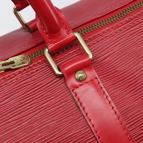 LOUIS VUITTON Epi Keepall 50 Boston Bag Red M42967 LV Auth 205802A
