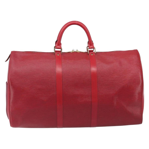 LOUIS VUITTON Epi Keepall 50 Boston Bag Red M42967 LV Auth 205802A