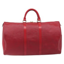 LOUIS VUITTON Epi Keepall 50 Boston Bag Red M42967 LV Auth 205802A-3