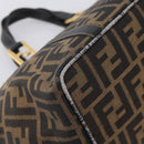 FENDI Zucca Canvas Hand Bag Brown Gold Tone Auth 205803-10