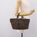 FENDI Zucca Canvas Hand Bag Brown Gold Tone Auth 205803-23