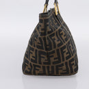 FENDI Zucca Canvas Hand Bag Brown Gold Tone Auth 205803-3