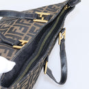 FENDI Zucca Canvas Hand Bag Brown Gold Tone Auth 205803-6