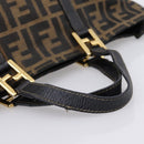 FENDI Zucca Canvas Hand Bag Brown Gold Tone Auth 205803-7