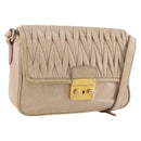 Miu Miu Matelasse Shoulder Bag Leather Pink Gold Tone Auth 205812A-1