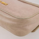 Miu Miu Matelasse Shoulder Bag Leather Pink Gold Tone Auth 205812A-22