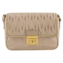 Miu Miu Matelasse Shoulder Bag Leather Pink Gold Tone Auth 205812A-13