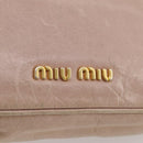 Miu Miu Matelasse Shoulder Bag Leather Pink Gold Tone Auth 205812A-23