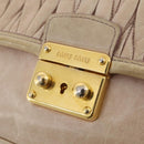 Miu Miu Matelasse Shoulder Bag Leather Pink Gold Tone Auth 205812A-24