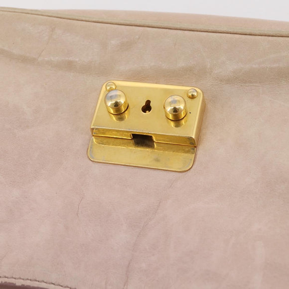 Miu Miu Matelasse Shoulder Bag Leather Pink Gold Tone Auth 205812A