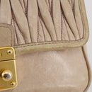 Miu Miu Matelasse Shoulder Bag Leather Pink Gold Tone Auth 205812A-2