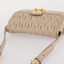 Miu Miu Matelasse Shoulder Bag Leather Pink Gold Tone Auth 205812A-14