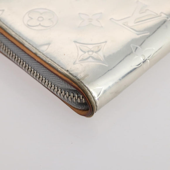 LOUIS VUITTON Monogram Mirror Zippy Wallet Vertical Silver M80808 Auth 205814A