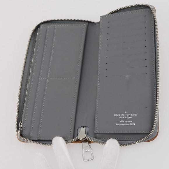 LOUIS VUITTON Monogram Mirror Zippy Wallet Vertical Silver M80808 Auth 205814A