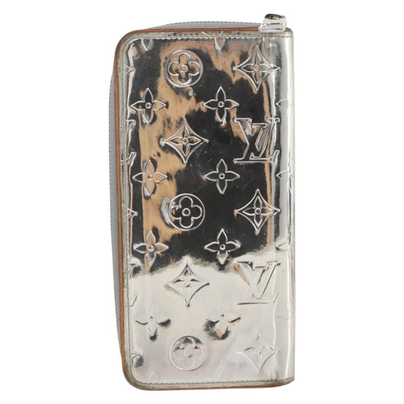 LOUIS VUITTON Monogram Mirror Zippy Wallet Vertical Silver M80808 Auth 205814A