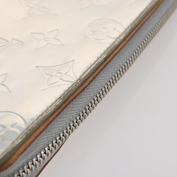 LOUIS VUITTON Monogram Mirror Zippy Wallet Vertical Silver M80808 Auth 205814A