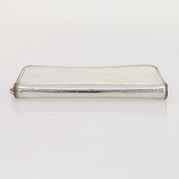 LOUIS VUITTON Monogram Mirror Zippy Wallet Vertical Silver M80808 Auth 205814A