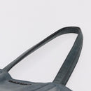 Miu Miu Tote Bag Leather Navy Silver Auth 205818-14