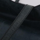 Miu Miu Tote Bag Leather Navy Silver Auth 205818-10