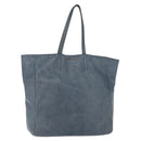 Miu Miu Tote Bag Leather Navy Silver Auth 205818-1