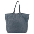 Miu Miu Tote Bag Leather Navy Silver Auth 205818-13