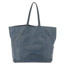 Miu Miu Tote Bag Leather Navy Silver Auth 205818-3