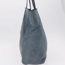 Miu Miu Tote Bag Leather Navy Silver Auth 205818-5