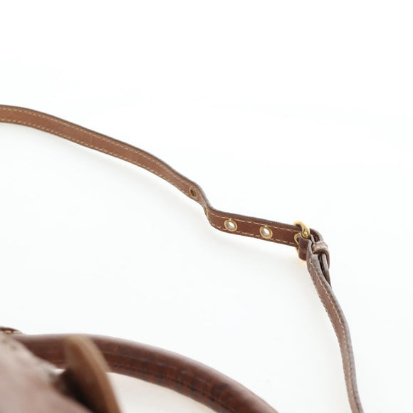 Miu Miu Shoulder Bag Leather 2way Brown Gold Tone Auth 205819A