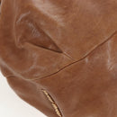 Miu Miu Shoulder Bag Leather 2way Brown Gold Tone Auth 205819A-10