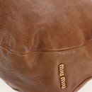Miu Miu Shoulder Bag Leather 2way Brown Gold Tone Auth 205819A-18