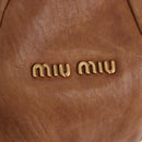 Miu Miu Shoulder Bag Leather 2way Brown Gold Tone Auth 205819A-19