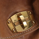 Miu Miu Shoulder Bag Leather 2way Brown Gold Tone Auth 205819A-22