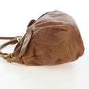 Miu Miu Shoulder Bag Leather 2way Brown Gold Tone Auth 205819A-3