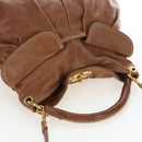 Miu Miu Shoulder Bag Leather 2way Brown Gold Tone Auth 205819A-6