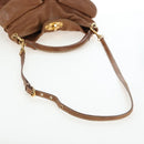 Miu Miu Shoulder Bag Leather 2way Brown Gold Tone Auth 205819A-8