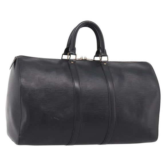 LOUIS VUITTON Epi Keepall 45 Boston Bag Noir M42972 LV Auth 205821A